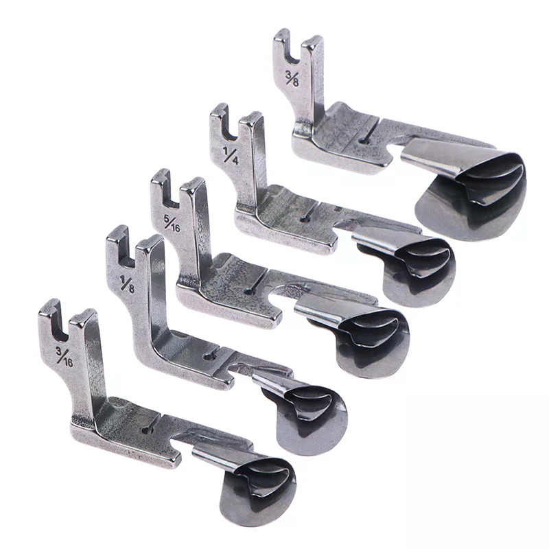 1-Needle Lockstitch Curved Hemming Presser Foot Fit Sewing Machine Silk Chiffon Skirt Arc Hem 1/8 3/16 1/4 5/16 3/8 Industrial