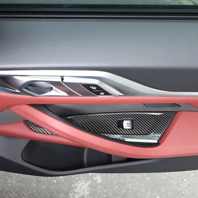 

Gao Ruying For BMW 4 Series G26 2021-22 ABS Carbon Fiber Car Window Lift Button Panel Frame Cover Trim Interior Car Accessories