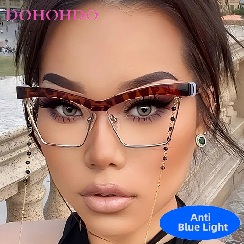 

Luxury Brand Designers Cat Eye Blue Light Blocking Glasses Women Vintage Men Optical Spectacle Protection Computer Eyeglasses