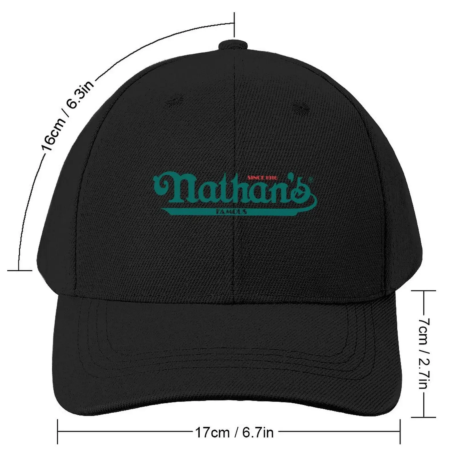 design nathan's famous restaurant logo Baseball Cap Custom Cap derby hat Sunscreen Men Golf Wear Women's