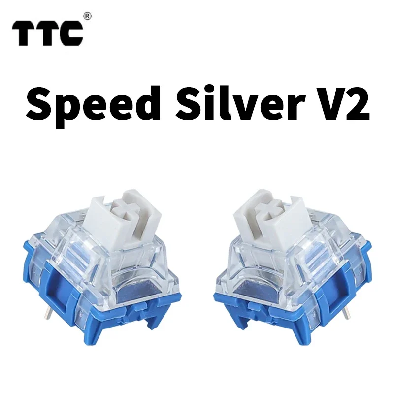 TTC Speed Silver V2 Custom Gamer Mechanical Keyboard Linear Switch 45gf 3Pin RGB SMD Hot Swap Switches Miscontact Prevention DIY