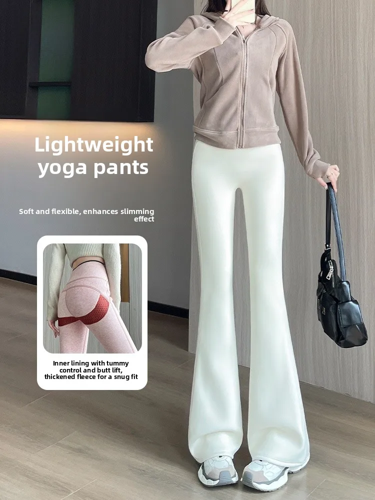 

Брюки для йоги с высокой талией на подкладке, женские брюки для фитнеса, верхняя одежда, красивые теплые осенне-зимние повседневные боты