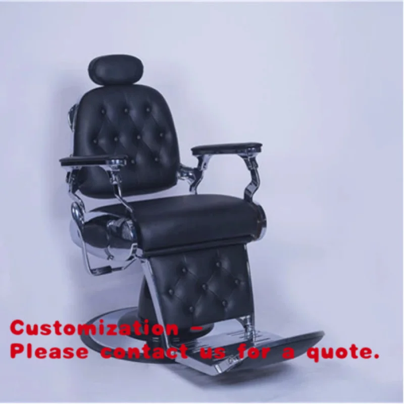 Silla de Barbero Hidráulica Giratoria Profesional Personalizada, Equipo de Peluquería, Salón de Belleza, Spa, Lavacabezas, Color Negro