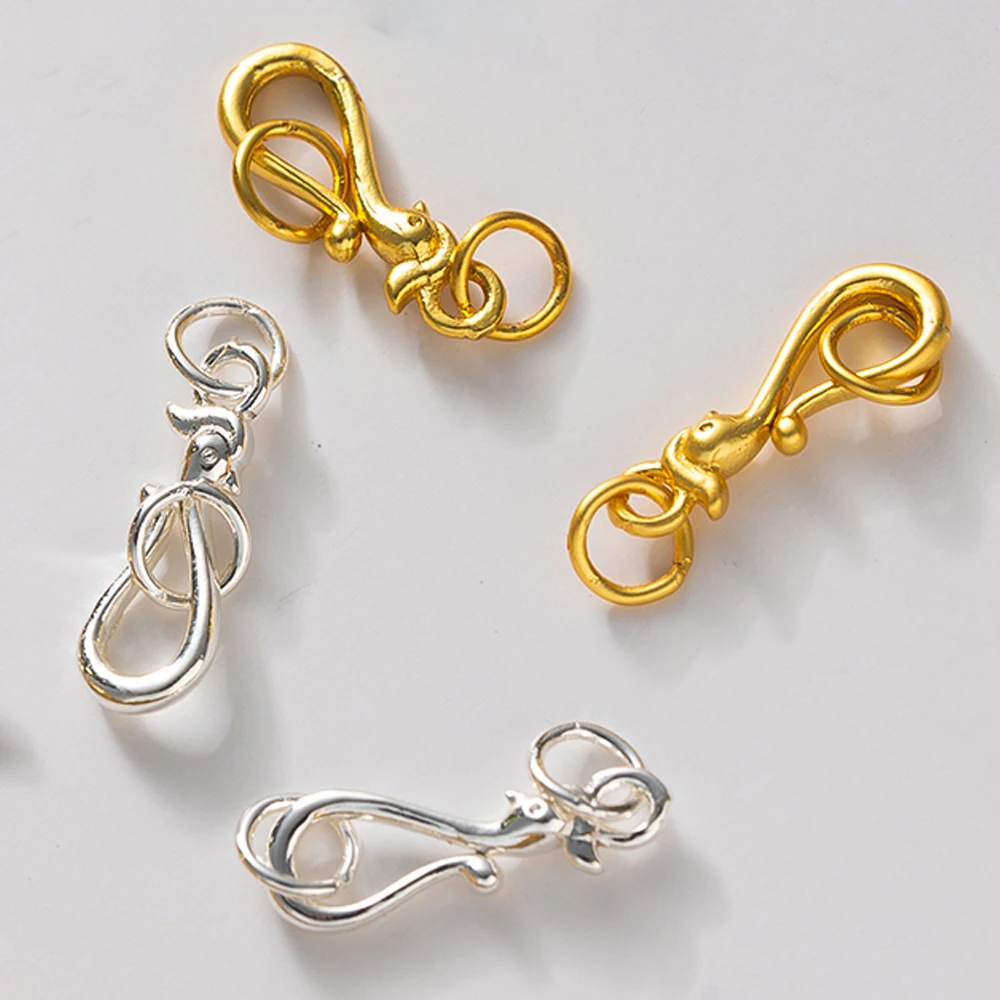 5 pz 18 K Placcato Oro Collana Catenacci Connettori Gancio con Anelli di Salto Per Il Braccialetto FAI DA TE Creazione di Gioielli Forniture Accessori Artigianato