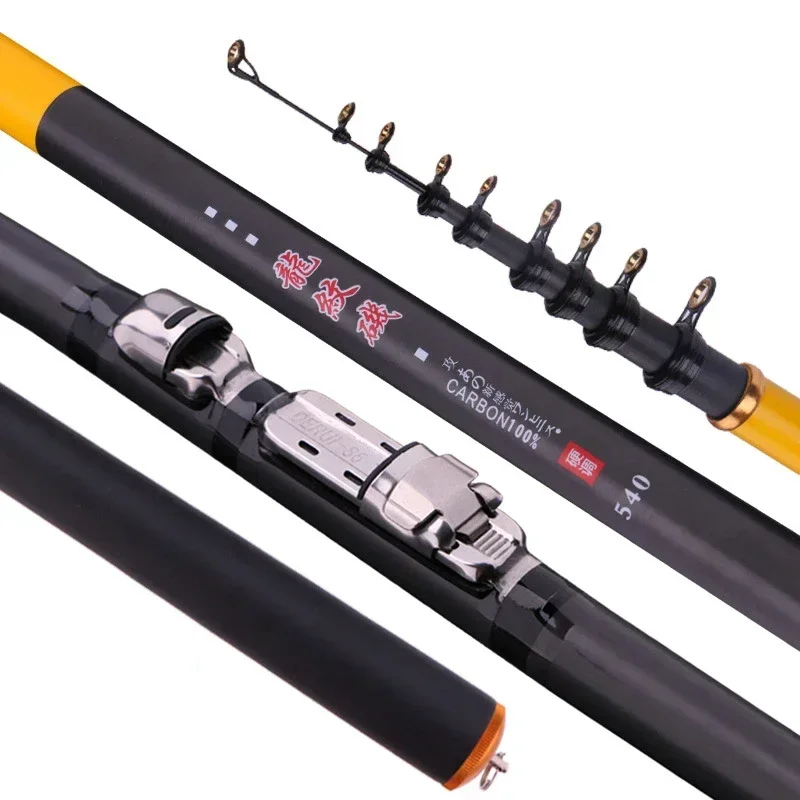 3.6M 4.5M 5.4M 6.3M Rock Fishing Rod Spinning High Quality Fishing Rod M Power Telescopic Carp Feeder Surf Spinning Rod