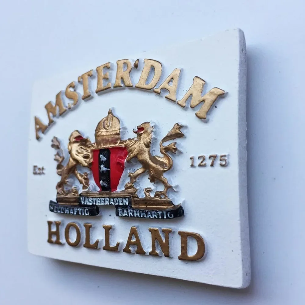 Amsterdam Netherlands Fridge Magnet Tourism Souvenir Holland Landmark Resin Sticker on Refrigerator Magnetic Home Decor