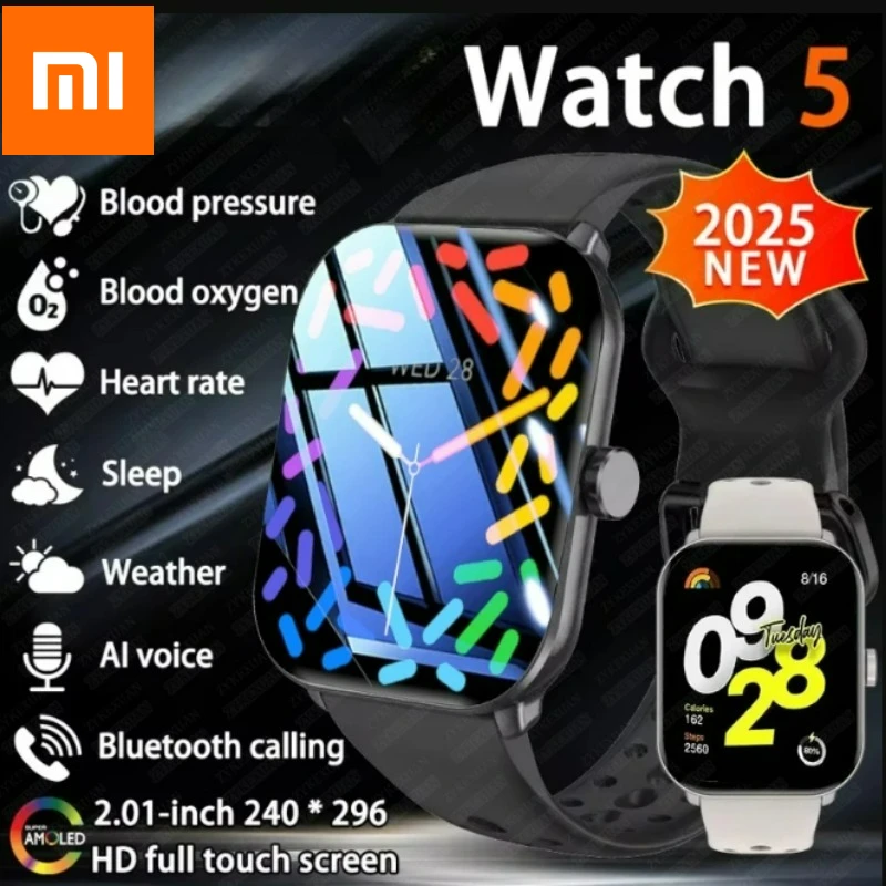 

Xiaomi Watch 5, глобальная версия, мужские GPS-отслеживающие Bluetooth-вызовы, пульсометр, водонепроницаемые спортивные фитнес-умные часы для женщин, новинка 2025 года