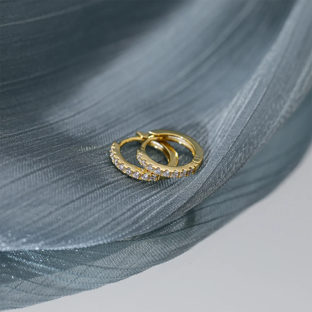 CANNER Orecchini in argento sterling 925 con zirconi bianchi per le donne Orecchini a cerchio Cerchio Gioielleria raffinata Festa di nozze Oro 18