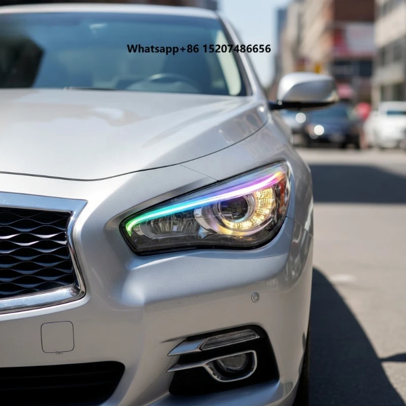 Full Led Headlight Fit for Q50 2014-2023 RGB Car Lights for Q50L Lamp Plug and Play APP Control