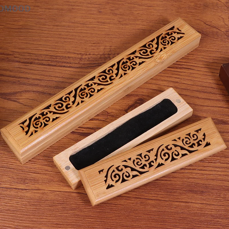 1Pc Bamboo Incense Burner With Laying Plate Aromatherapy Bamboo Insence Box Burner Ash Catcher For Incense Storage And Burning