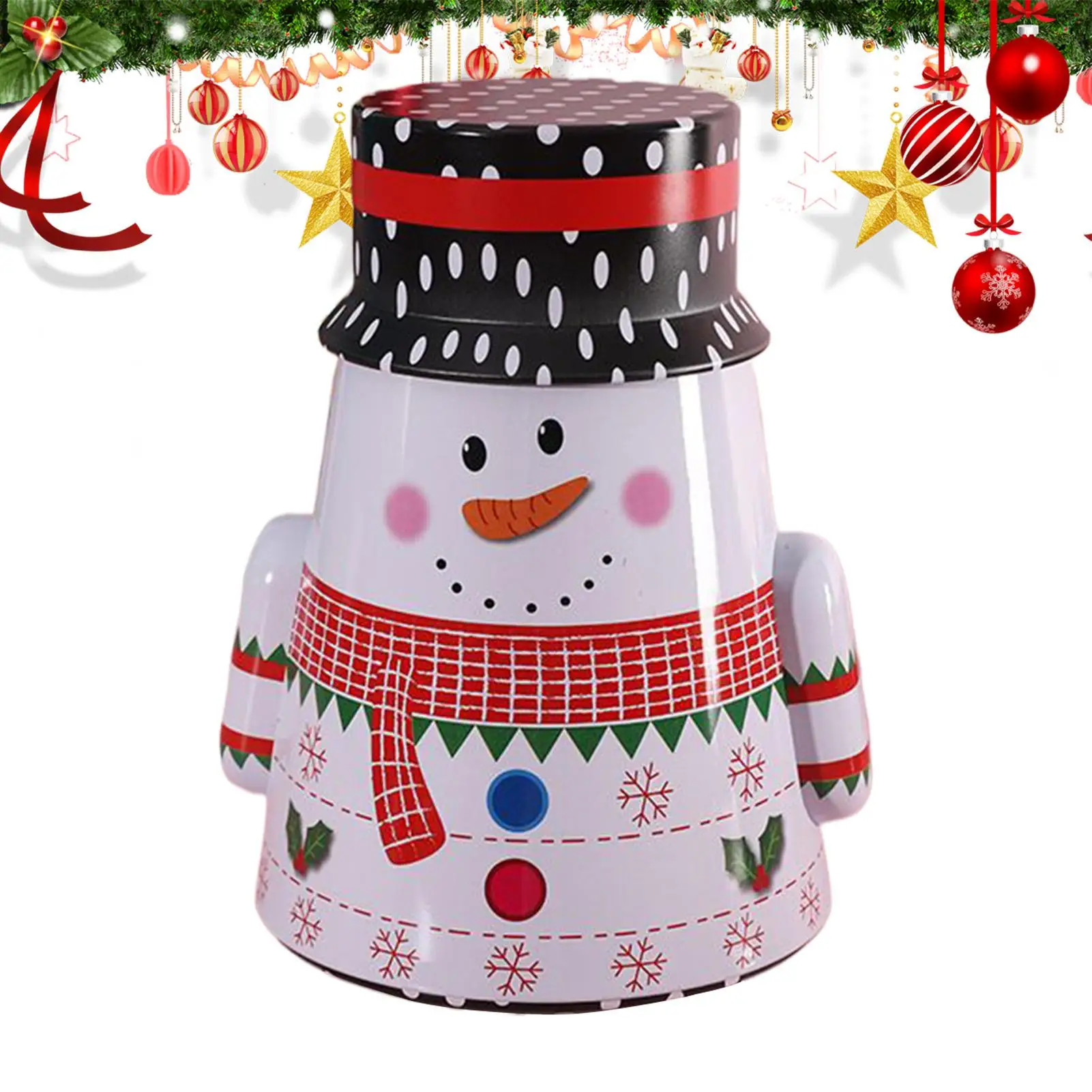 Christmas Canisters Santa Snowman Airtight Food Storage Santa Claus Snowman Candy Cookie Jar For Stocking Stuffers Party Favors