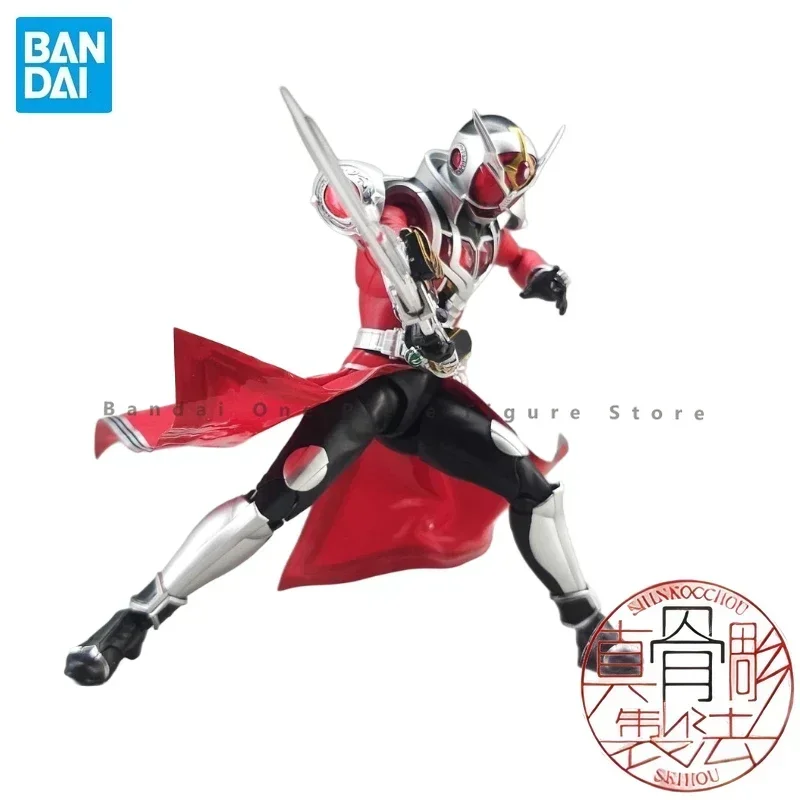 In Stock Original SHF Bandai Real Bone Sculpture Kamen Rider Wizard Fire Dragon Action Figure Animation Toy Gift Model Hobby