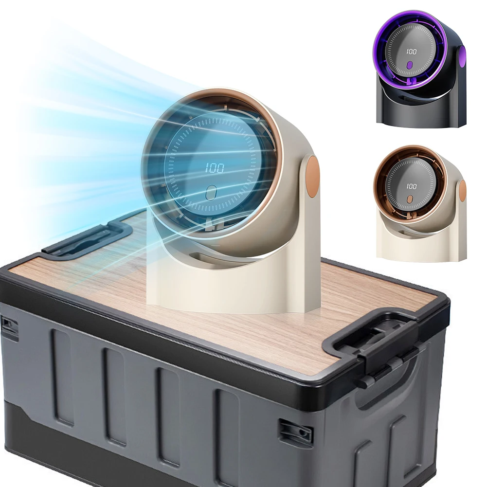 

100-уровневый настольный охлаждающий вентилятор, перезаряжаемый через USB электрический персональный вентилятор, цифровой дисплей, настенное крепление, турбовентилятор для домашнего офиса