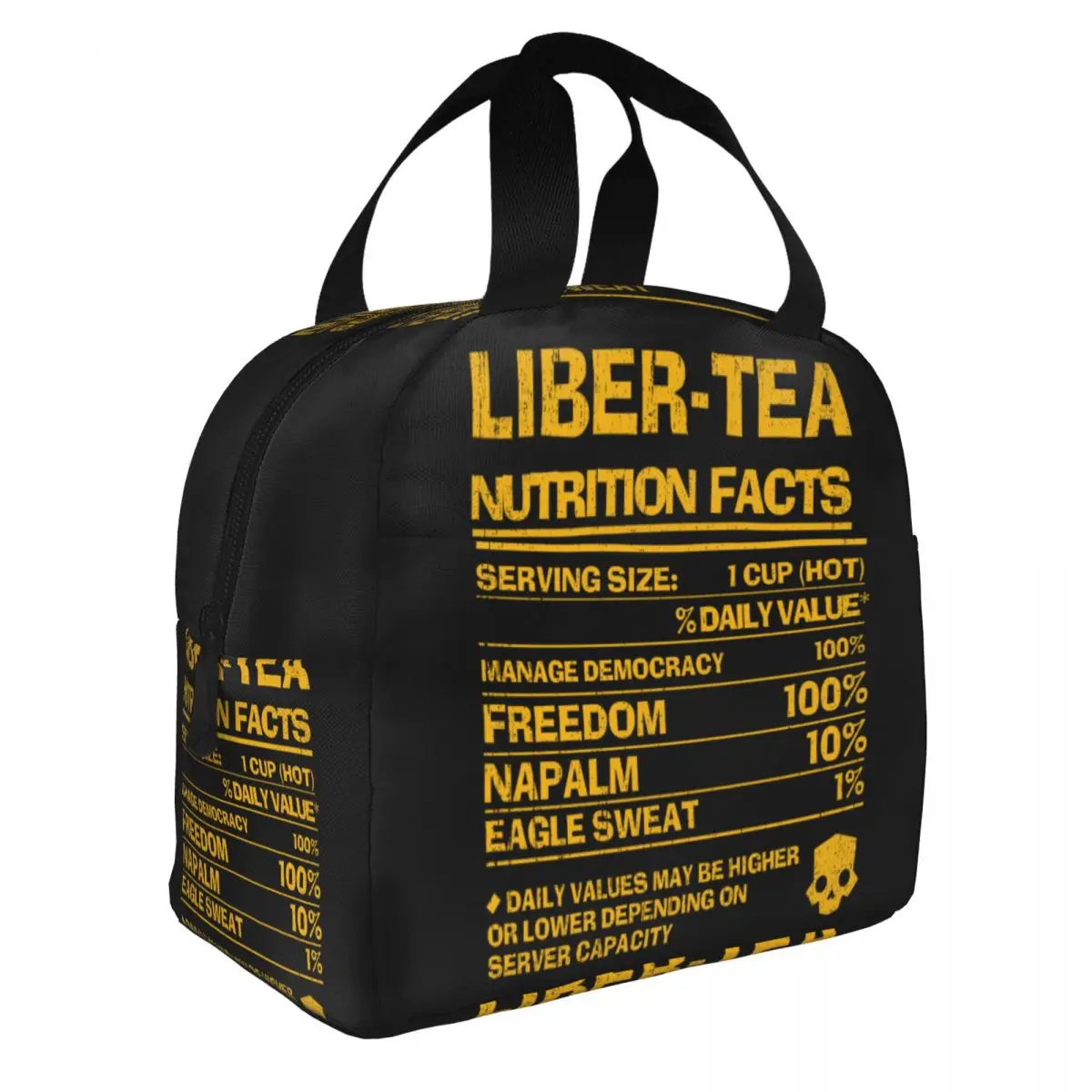 Custom Tea Nutrition Facts Helldiverss Insulated Lunch Tote Bag Women Resuable Cooler Thermal Bento Box Outdoor Camping Travel