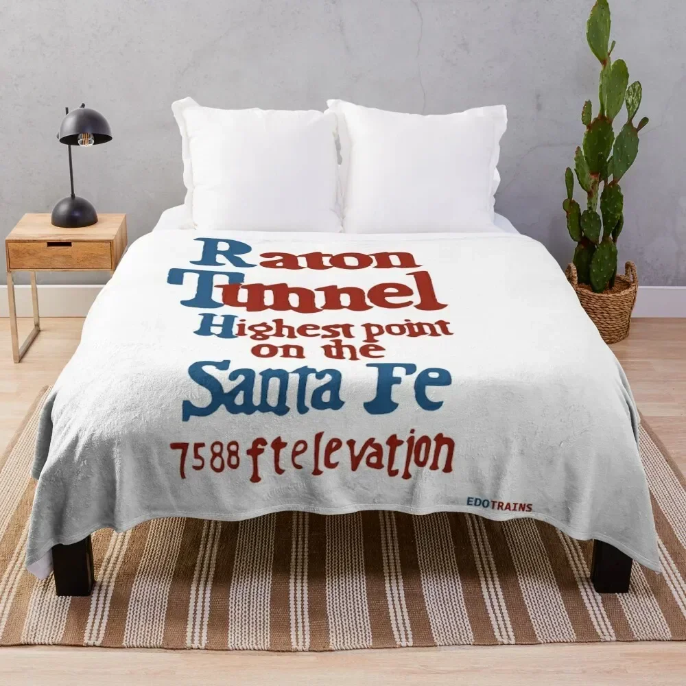 

Raton Pass Sign - sign along Santa Fe Railroad Throw Blanket Color Fast Cozy Throw Blanket