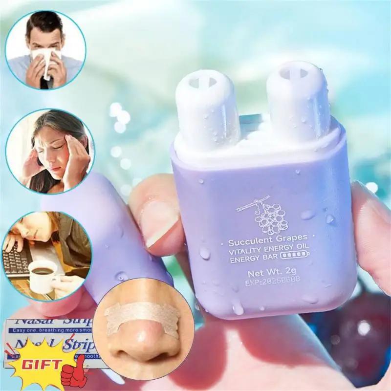 1/4PCS Nasal Suction Stick Refreshing Brainstorming Stick Avoid Sleepiness Two Nostrils Inhaler Tubes Empty Aromatherapy