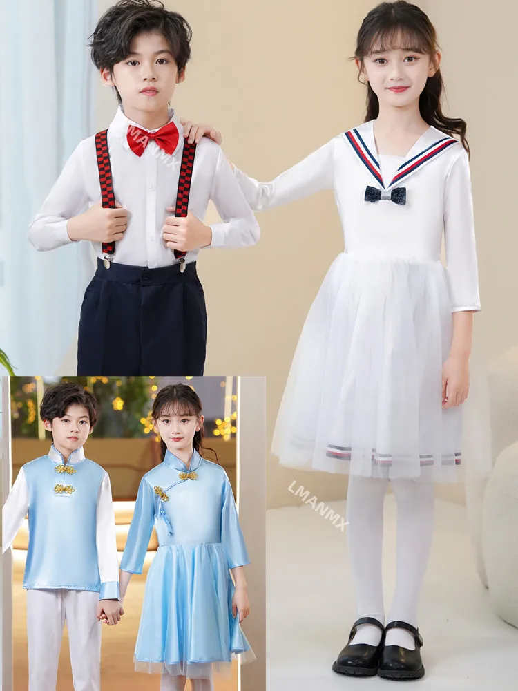

Children's recitation costume, Chinese style performance costume, girls' princess dress, piano performance costume