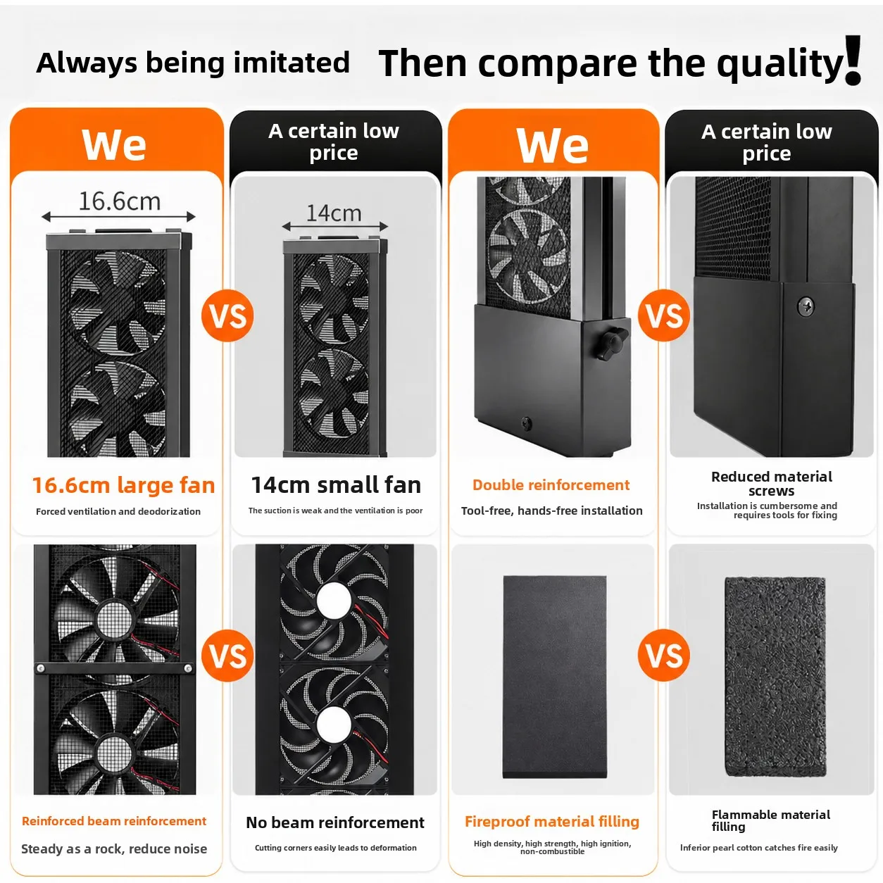 No punching window exhaust fan, no installation ventilation fan, strong silent kitchen household view 3