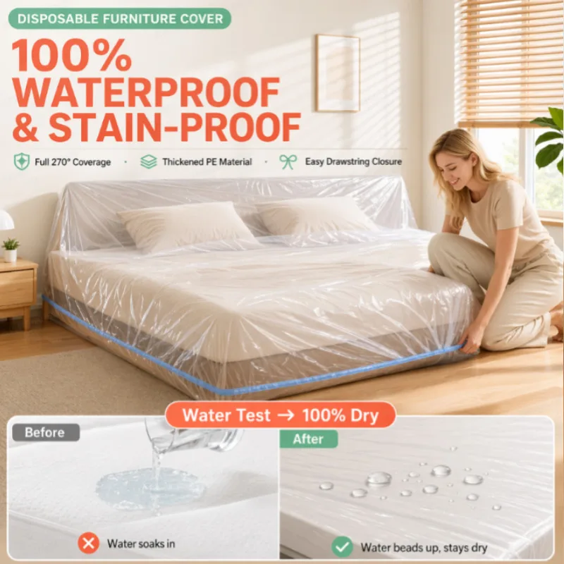 Waterproof Dirt‑Proof Large Thick Drawstring Dust Cover Durable Protective Storage Sleeve Furniture Outdoor Supplies Shielding