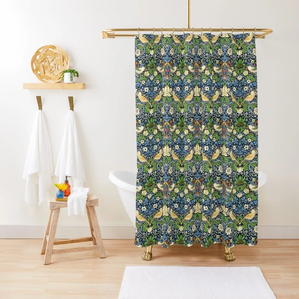 

Art Nouveau Bird and Flower Tapestry Shower Curtain Bathroom And Shower Waterproof Fabric Bathroom Curtain