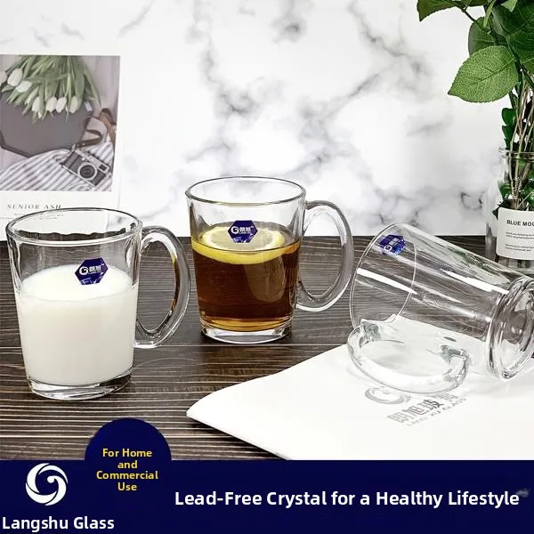 Thickened Tempered Glass Beer Cup Set with Handle for Home Use High Capacity Drinking Tea Water Heat Resistant Cup for Beer