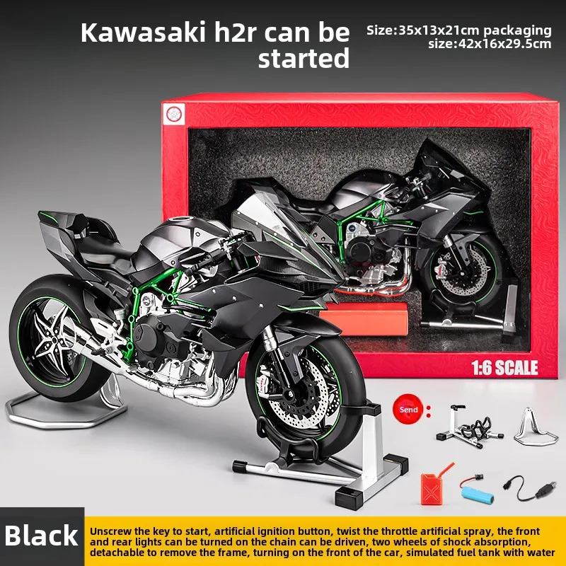 

Spray Dynamic 1:6 Kawasaki H2R Motorcycle Model Alloy Simulation H2 Motorcycle Model Diecast Toy Vehicle Ornaments for Boys