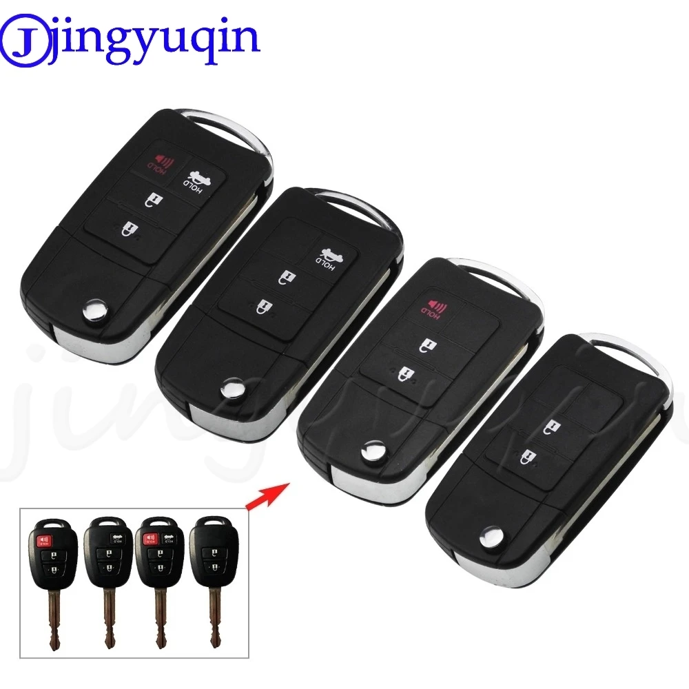 

jingyuqin 2/3/4 button remote control refit folding key cover for Toyota Prius RAV4 Camry Camry