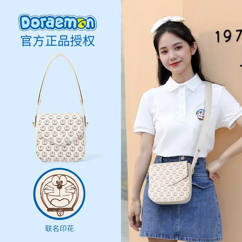 Bolsa crossbody Doraemon para mulheres, carteira fofa para senhoras, Kawaii Messenger Box, elegante bolsa para iPhone, capa para iPhone, verão