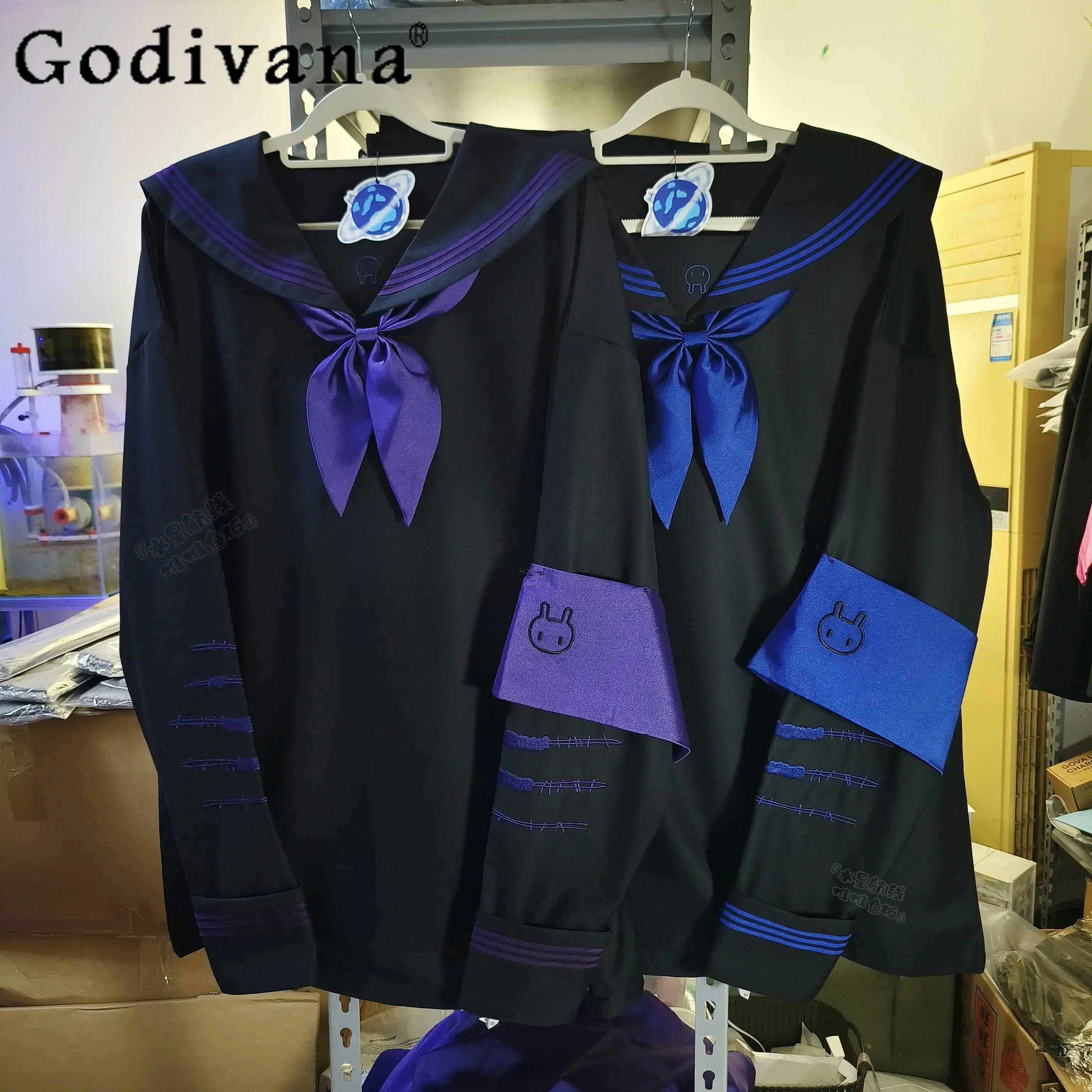 Original Design Japanese Mine Series Subculture Mass- Produced Long Hoodies Women's Sailor Uniform Spring New Y2k Student Tops