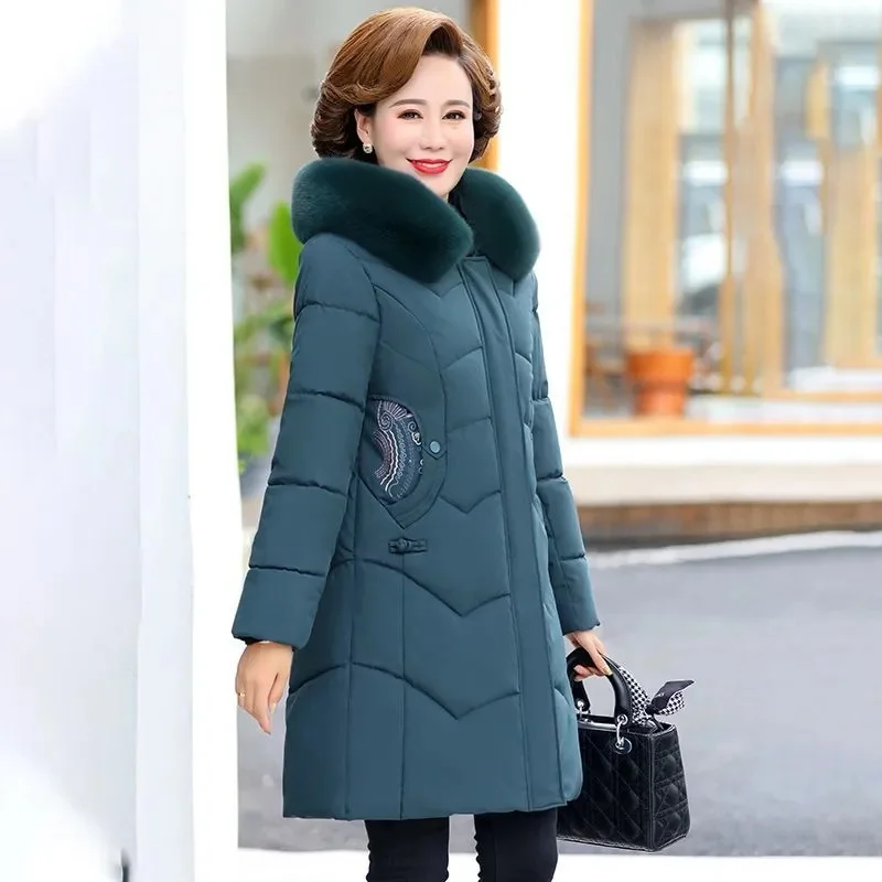 2024 New Women Winter Coat Big Fur Down Parkas Winter Hooded Coat Female Slim Winter jacket for Women Warm Long Parkas