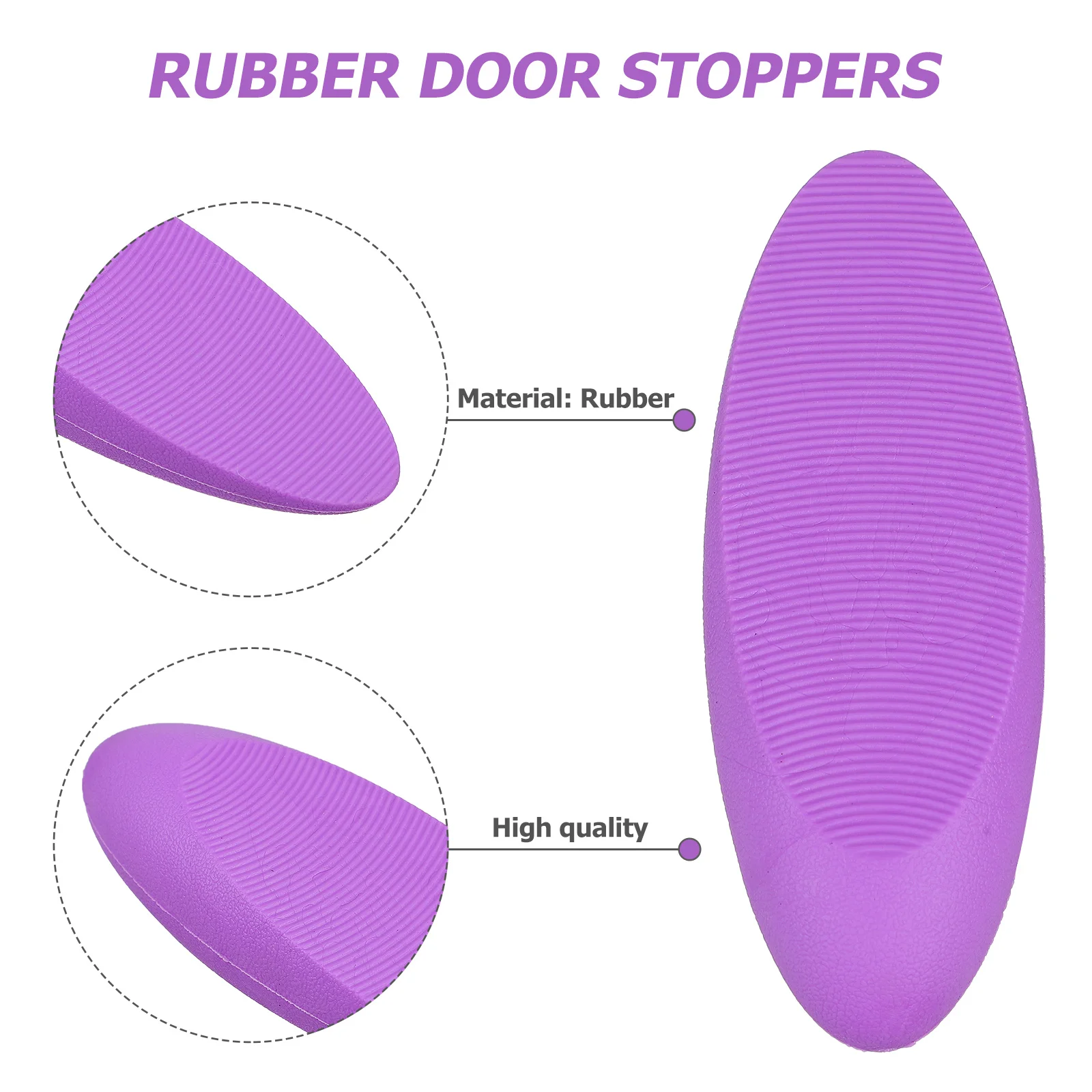 Fermaporta anti-collisione con cuneo per fermaporta posteriore antiscivolo da 2 pezzi