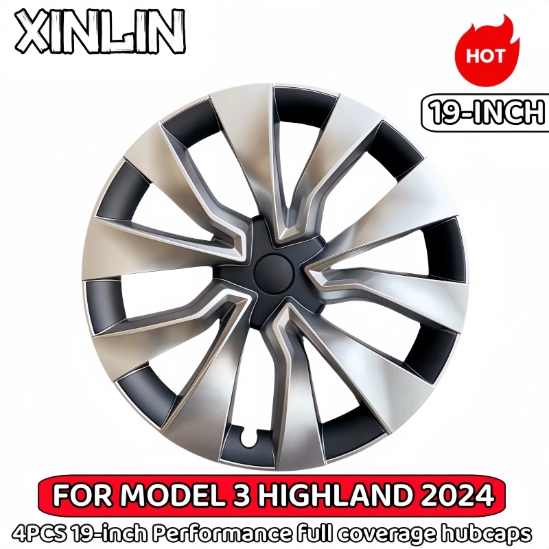 

4PCS HubCap Car for Tesla Model 3 2024 Highland 19 Inch Performance Wheel Cap Wheel Parts Full Rim Cover Accessories Wheel Cover
