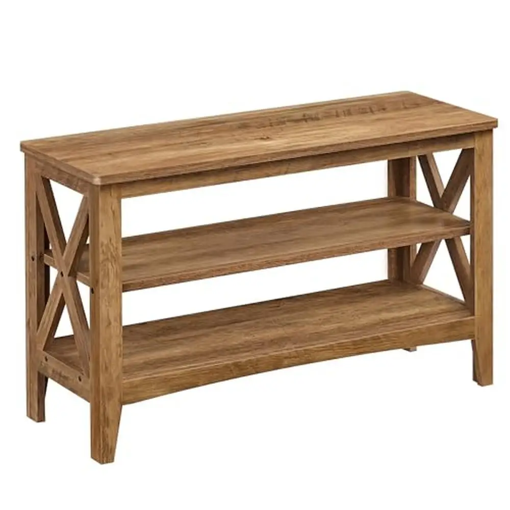 

Entryway 2-Tier Shoe Rack Bench with Farmhouse Style Reliable Support 300 lb Comfortable Seat Height Versatile Storage Solution