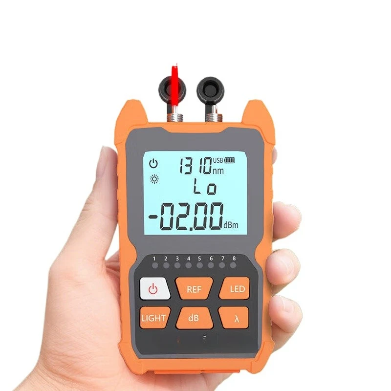 

High-precision optical power meter, light meter, mini portable light attenuation tester, rechargeable red light