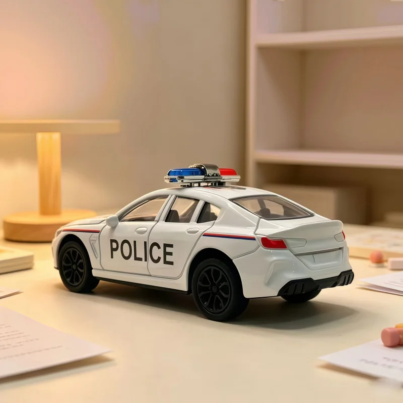 1/36 city police sports car alloy car model, return slide toy, doors and trunk can be opened, hobby collection display toy - view 4