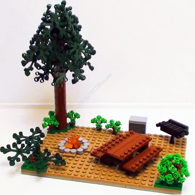 

245 шт. MOC, пикник, кемпинг, город, строительные блоки, практические рождественские игрушки, подарок, логическое мышление, воображение пространства