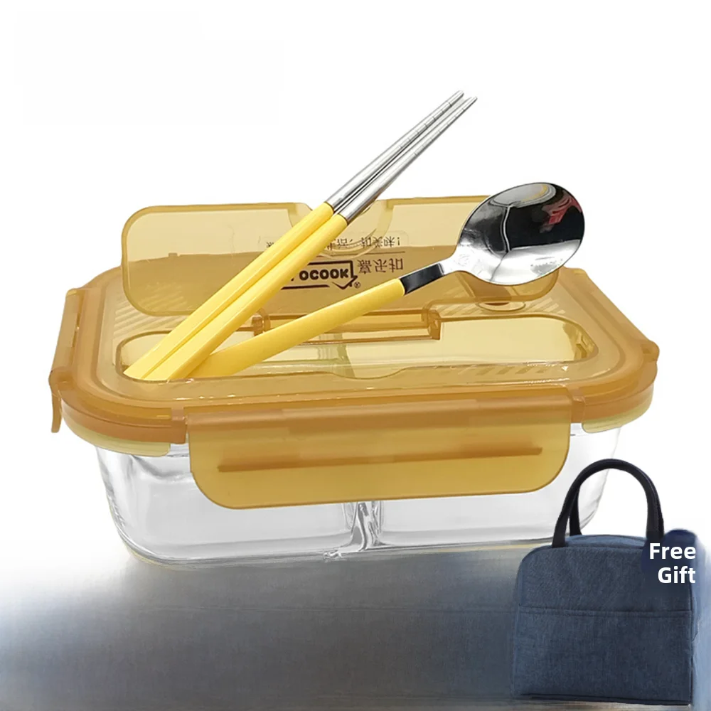 Jalocook Large Capaci Glass Lunch Box Microwave Se Divided Carents Heating Student Office Workers Meal Container