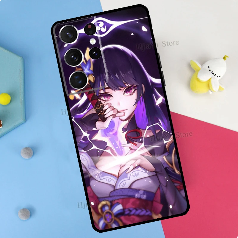 Genshin Impact Raiden Shogun Phone Case For Samsung Galaxy S23 S22 Ultra Note 20 10 S8 S9 S10 Plus S20 FE S21 FE Cover