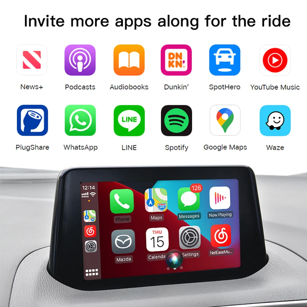 Mazda retrofit and upgrade Apple carplay Android auto Original Screen Upgrade USB Adapter AI Box For mazda2 3 6CX3CX5CX8CX9 MZD