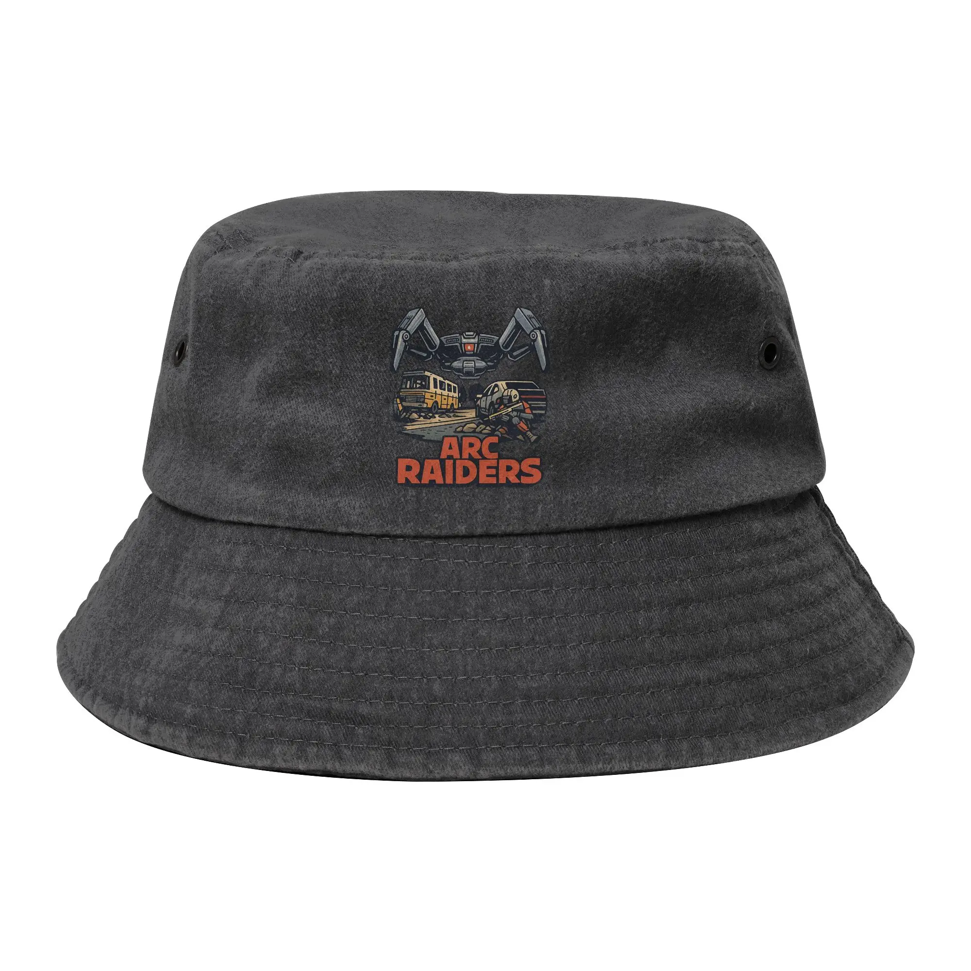 Unisex Distressed Washed Bucket Hats Game Arc Raiders Cartoon Vacation Fishing Fisherman Hats  Bob Gifts Idea