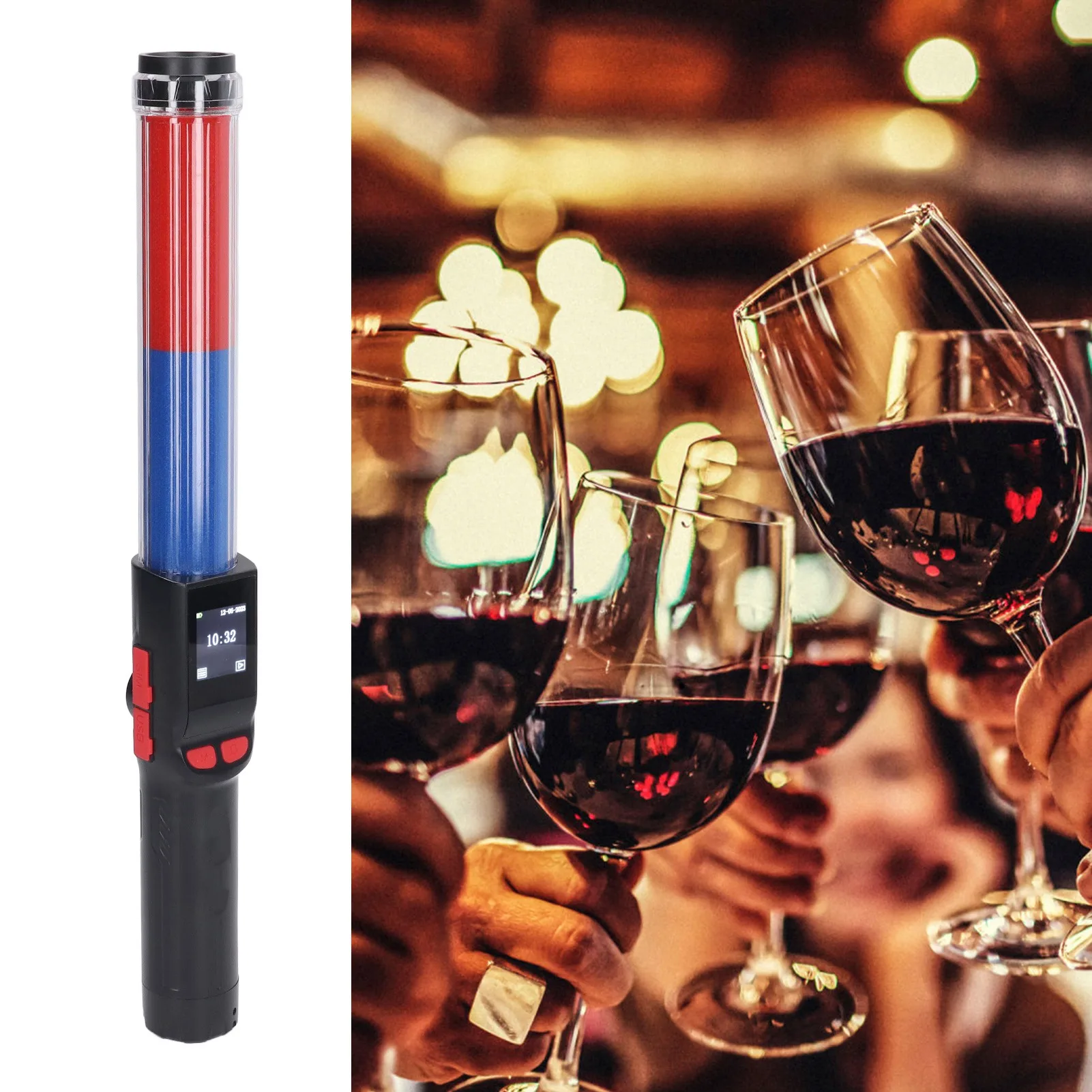 

Glowing Stick Alcohol Tester Breath Alcohol Tester Glowing Stick 1.3in Color Screen Drunk Driving Breathing Alcohol Detector