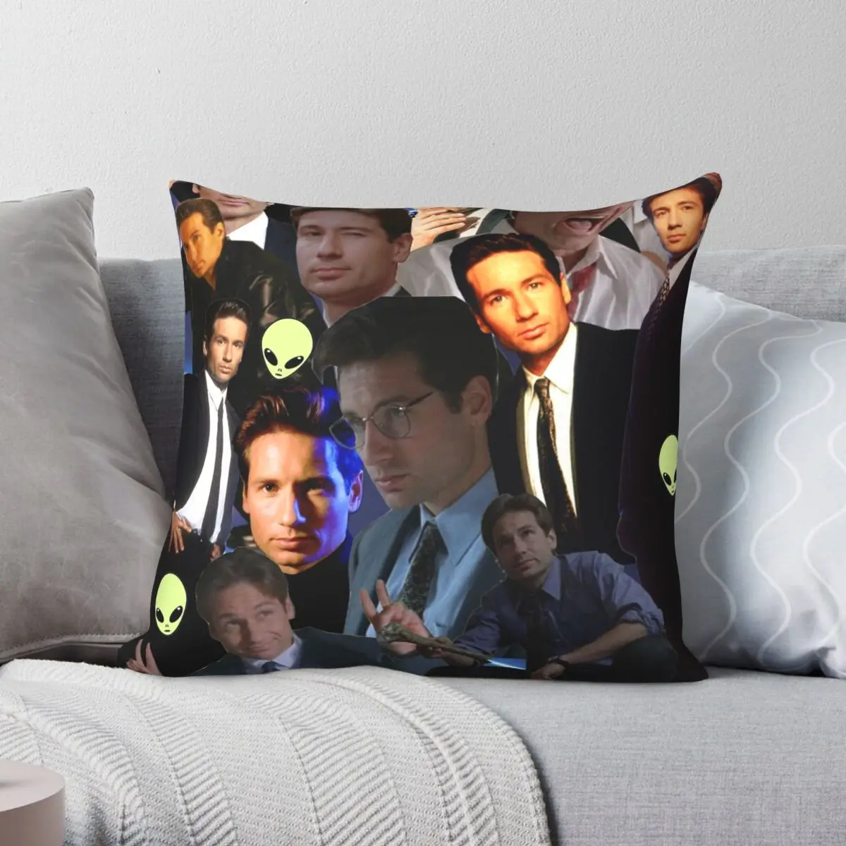 Special Agent Fox Mulder Pillowcase Polyester Linen Velvet Pattern Zip Decorative Pillow Case Car Cushion Cover 45x45