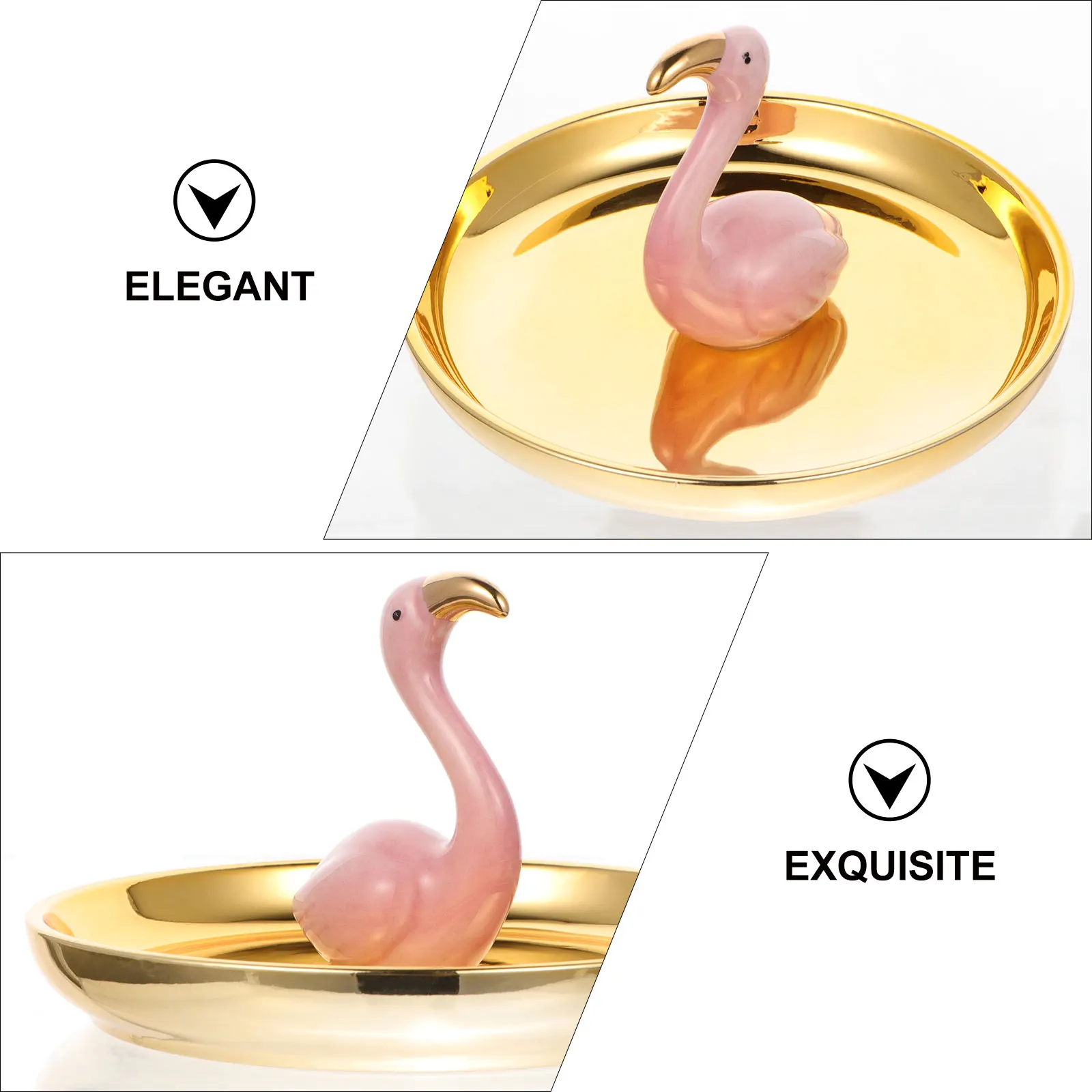 

Exquisite Ceramic Flamingo Jewelry Tray, Fashionable Earrings Storage Organizer, Stunning Home Decoration