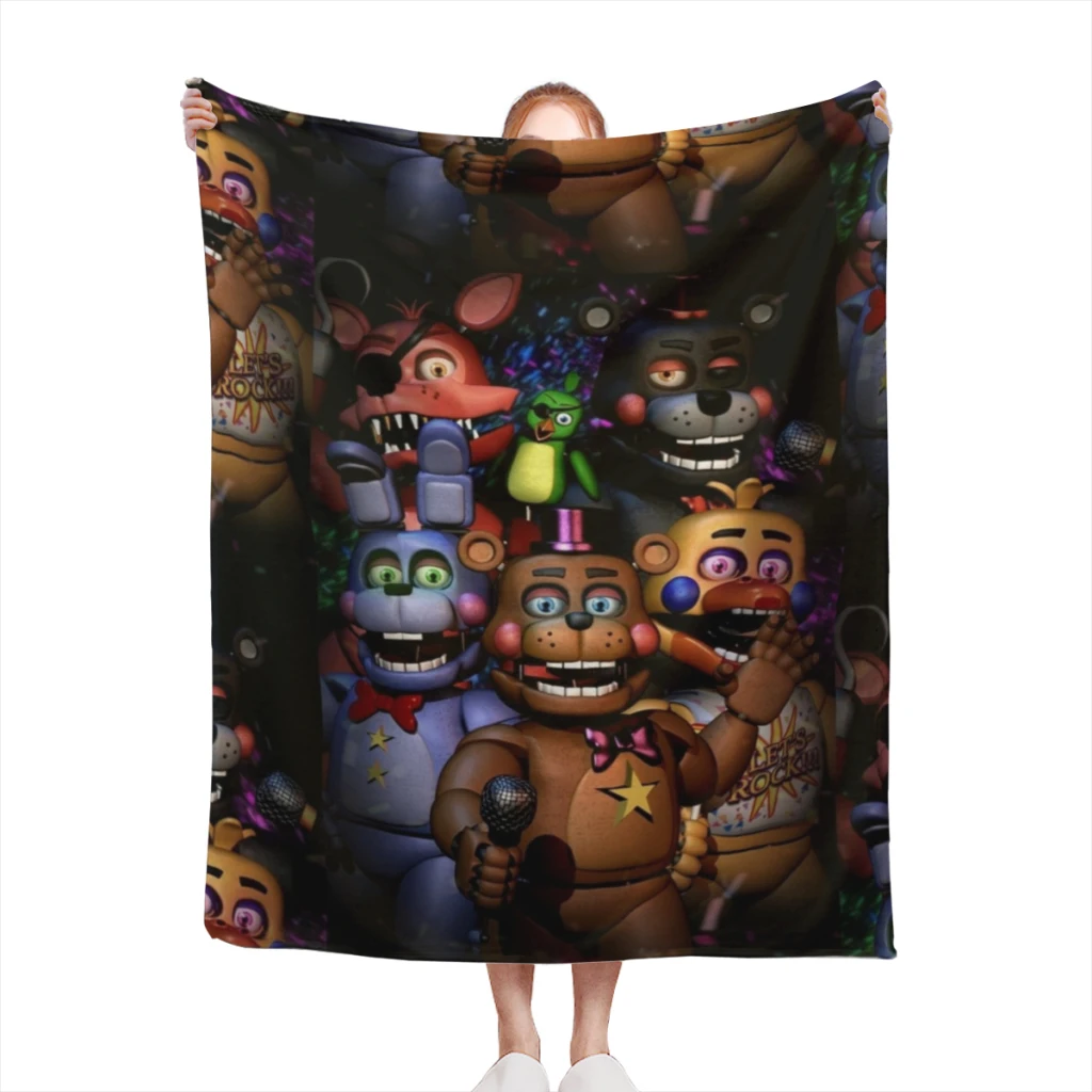 Blanket Style Home Textile Flannel Soft Throw fnaf security breach Blanket Bedding Sofa Cover for Kids Gift