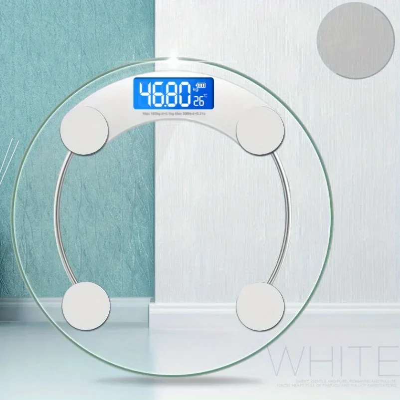 High-Definition Digital Bathroom Scales - Precision Weight Tracking up to 180kg Modern Design with User-Friendly LCD Display