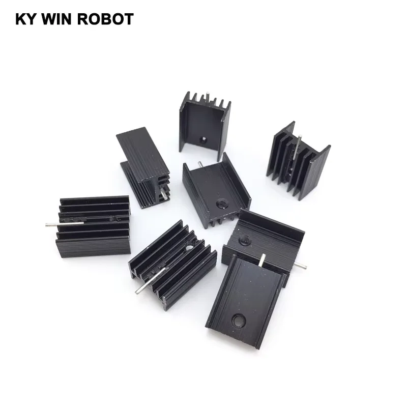 10 stks Aluminium TO-220 Heatsink TO220 Koellichaam Transistor Radiator TO220 Koeler Koeling zwart 20*15*10 MM Met Pin