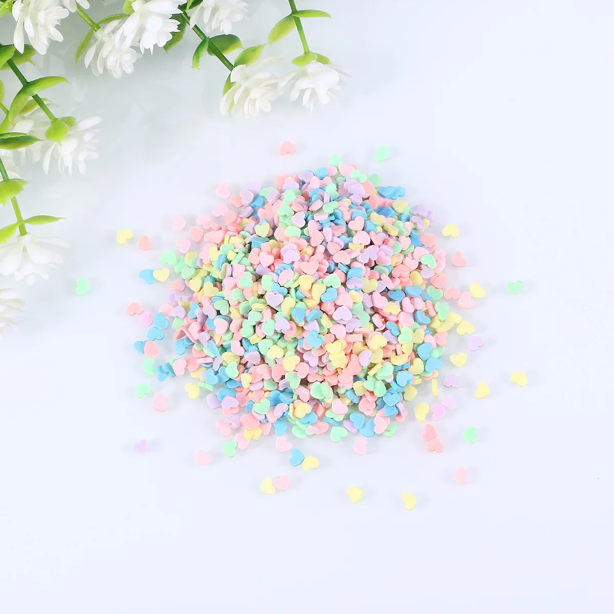 100 جرام حزمة مشرق اللون القلب الرشات خفيفة الوزن بوليمر كلاي حشو قطع DIY بها بنفسك سجل القصاصات الديكور مختلط اللون