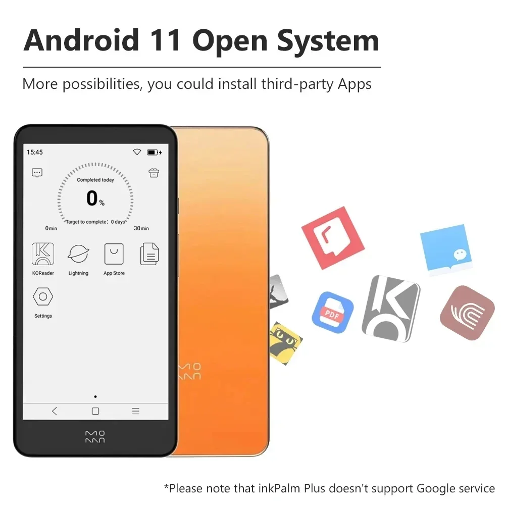 2024 Moaan Plus Ebook Reader InkPalm 5.84 Polegada Tela E-ink