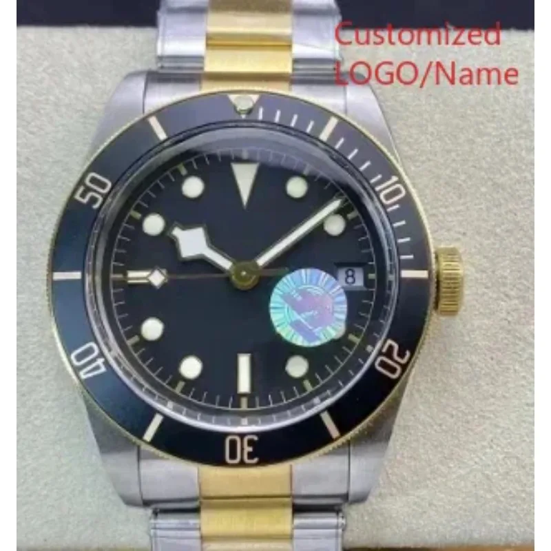 الساعات الأوتوماتيكية الميكانيكية أزياء رياضية للرجال Reloj Hombre الذهب الأسود الأزرق السيراميك حسب الطلب