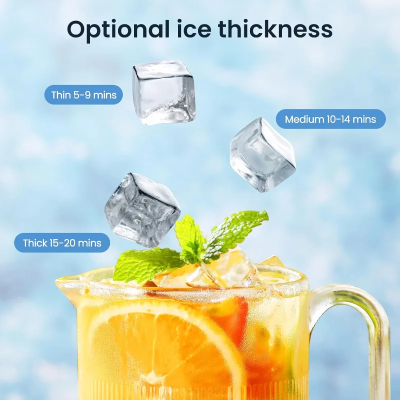 ZAFRO カウンタートップ製氷機、30ポンド/24時間、自動洗浄機能と24時間タイミング製氷機、アイススクープ&アイスバスケット付き